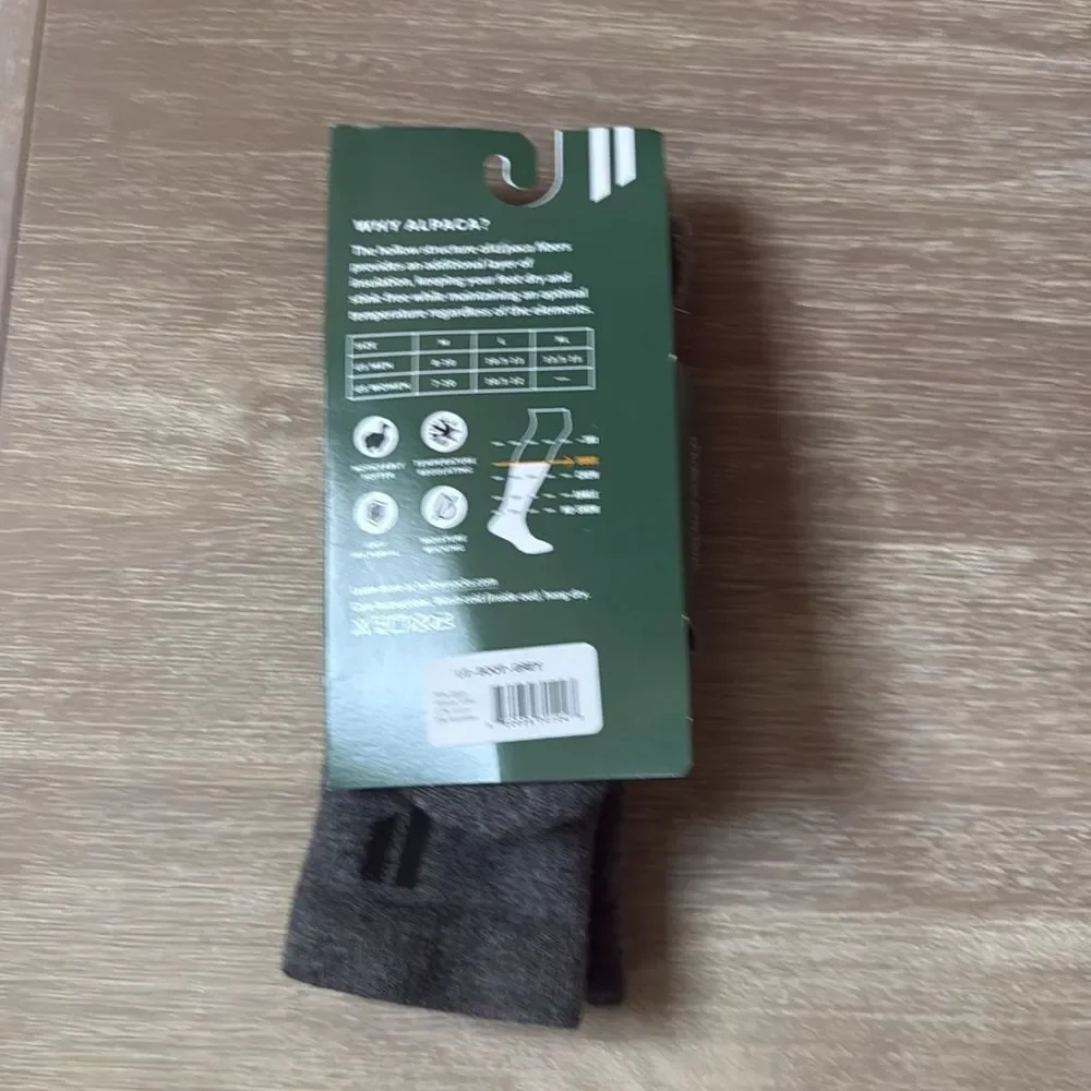 Hollow Alpaca Boot Socks M & Large Grey Men 10-13 Women 10-12 NWT IN PACKAGING_6